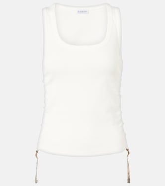 Ruched cotton-blend top | Burberry