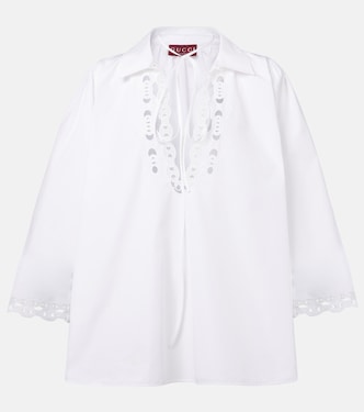 Blusa Marina Chain de popelín de algodón | Gucci