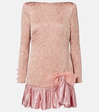 Wool and silk-blend matelassé minidress | Valentino