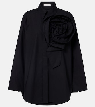 Floral-appliqué oversized cotton-blend shirt | Dorothee Schumacher
