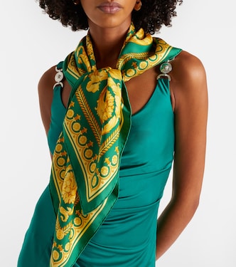 Barocco silk twill scarf | Versace
