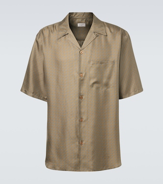 Printed silk satin bowling shirt | Saint Laurent