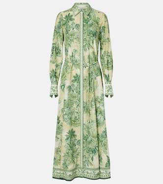 Sara printed cotton and silk shirt dress | Alémais