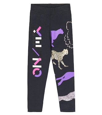 Logo-printed jersey leggings | Kenzo Kids