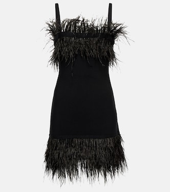 Etta feather-trimmed knit minidress | Staud