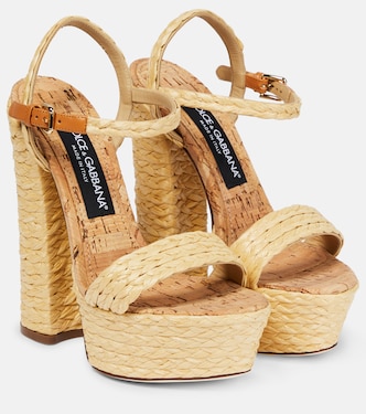 Plateausandalen Keira aus Raffiabast | Dolce&Gabbana