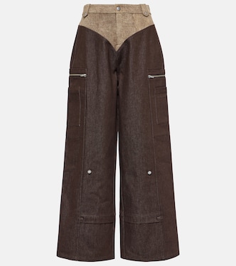 High-rise wide-leg cotton cargo pants | Didu