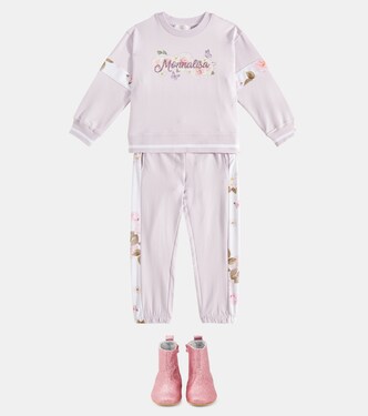Pantalones deportivos de algodón floral | Monnalisa