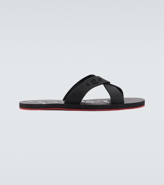 Loubi Cross rubber slides | Christian Louboutin