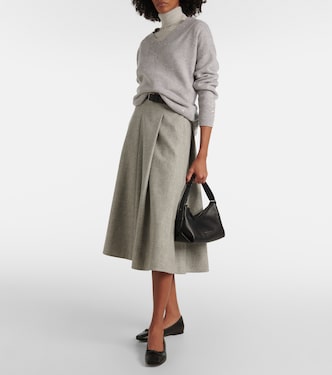 Jupe midi en cachemire et laine | Brunello Cucinelli
