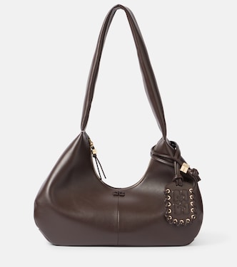 Medium leather shoulder bag | Ganni
