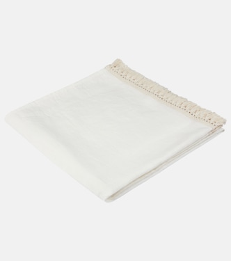 Fringed linen beach towel | Once Milano