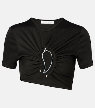 Paisley cropped gathered T-shirt | Christopher Esber