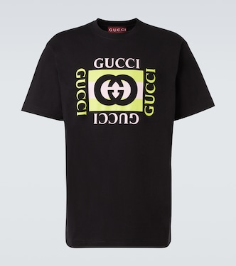 T-shirt rayé en coton à logo | Gucci