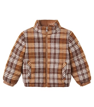 Vabi checked wool down jacket | Moncler Enfant
