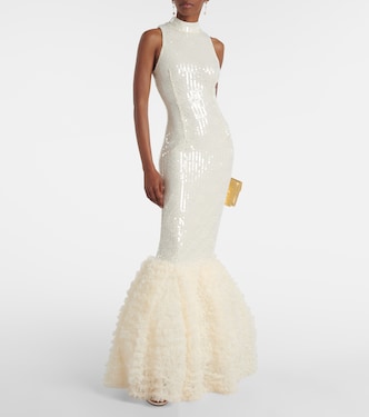 Vestido de fiesta con lentejuelas y volantes | Rotate