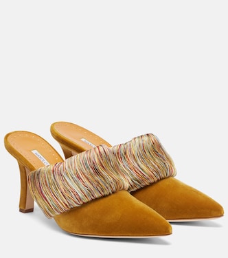 Caldean 90 velvet mules | Manolo Blahnik