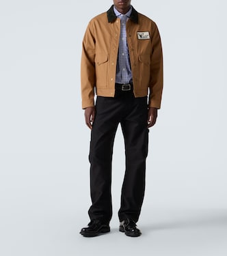 Jeans rectos con piel | Junya Watanabe