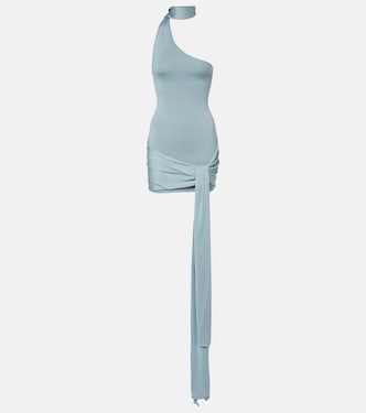Scarf-detail silk-blend jersey minidress | Aya Muse