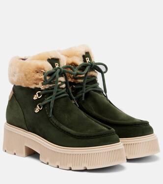 Turin shearling-trimmed suede lace-up boots | Bogner