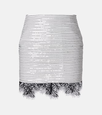 Minifalda de algodón con encaje y lentejuelas | Jacques Wei