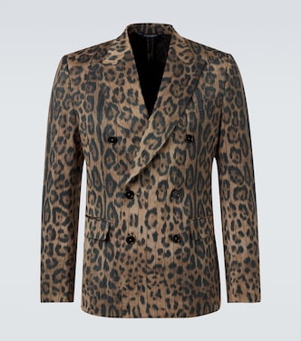 Leopard-print cotton-blend blazer | Dolce&Gabbana