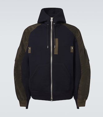 Cotton-blend and twill hoodie | Sacai
