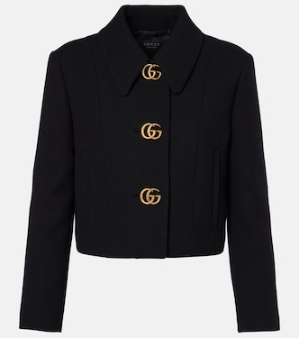 Double G cropped wool crêpe jacket | Gucci
