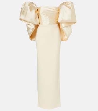 Floris strapless satin and crêpe gown | Solace London