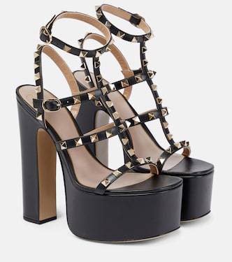 Rockstud platform leather sandals | Valentino Garavani