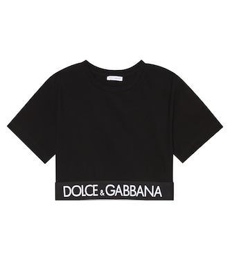 T-shirt en coton mélangé à logo | Dolce&Gabbana Kids