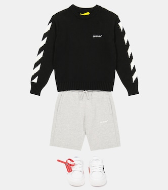 Pullover in cotone con logo a intarsio | Off-White Kids