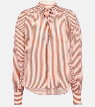 Camicia in misto cotone a righe | Brunello Cucinelli