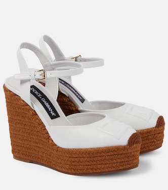 Espadrilles compensées en cuir à logo | Dolce&Gabbana