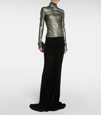 Metallic leather and cotton jacket  | Rick Owens