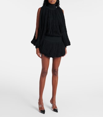 Minifalda de lana con flecos | Alaïa