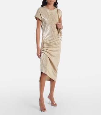 Asymmetric draped midi dress  | Rabanne