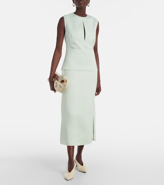 Abito midi in raso con cut-out | Jil Sander