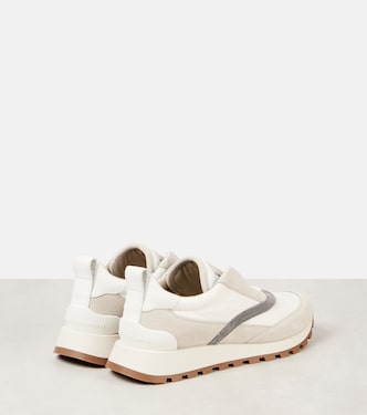 Sneakers con pelle e monili | Brunello Cucinelli