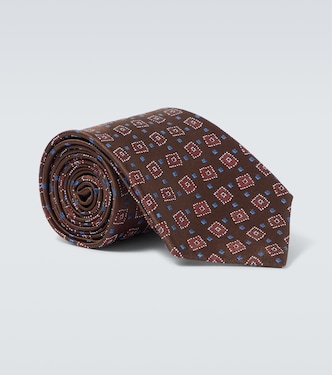 Silk jacquard tie | Charvet