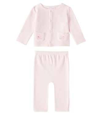 Baby embroidered cotton cardigan and pants set | Tartine et Chocolat