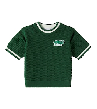 Patch-appliqué cotton crochet top | Mini Rodini