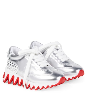 Zapatillas Shark de piel metalizada | Christian Louboutin Kids