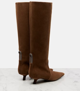 Monili suede knee-high boots | Brunello Cucinelli