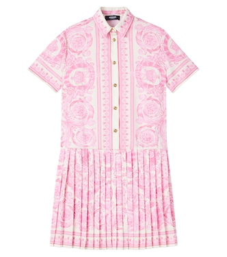 Barocco pleated twill shirt dress | Versace Kids