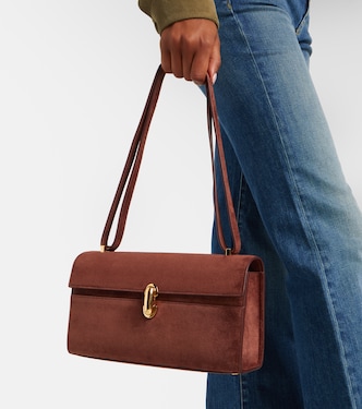 Schultertasche Symmetry 26 aus Veloursleder | Savette
