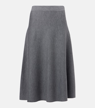 Falda midi de lana de tiro alto | Jardin des Orangers