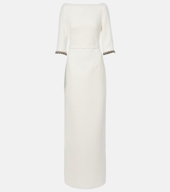 Bridal Verzierte Robe Amaris aus Crêpe | Safiyaa