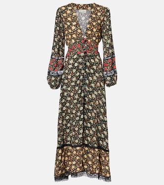Raven printed crêpe de chine midi dress | Rixo