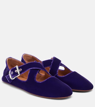 Criss Cross velvet Mary Jane flats | Alaïa